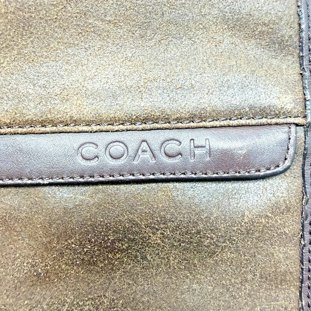 Vintage Suede Brown Suede Leather Coach Bag Messenger Bag